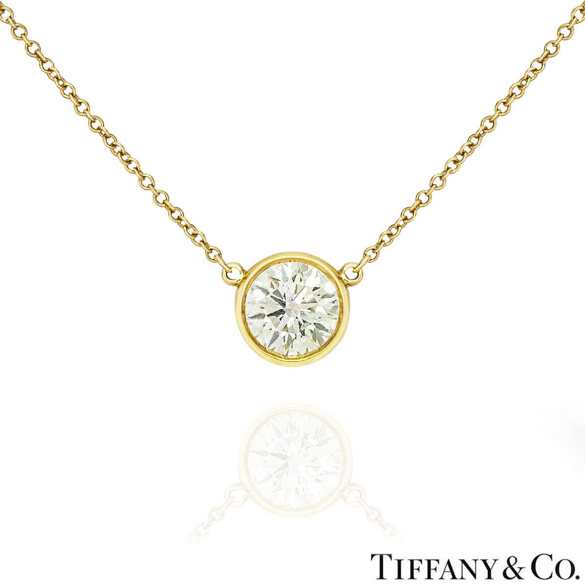 Tiffany & Co. Yellow Gold Diamonds By The Yard Pendant 1.20ct H/VVS1 XXX Tiffany & Co. Yellow Gold Diamonds By The Yard Pendant 1.20ct H/VVS1 XXX